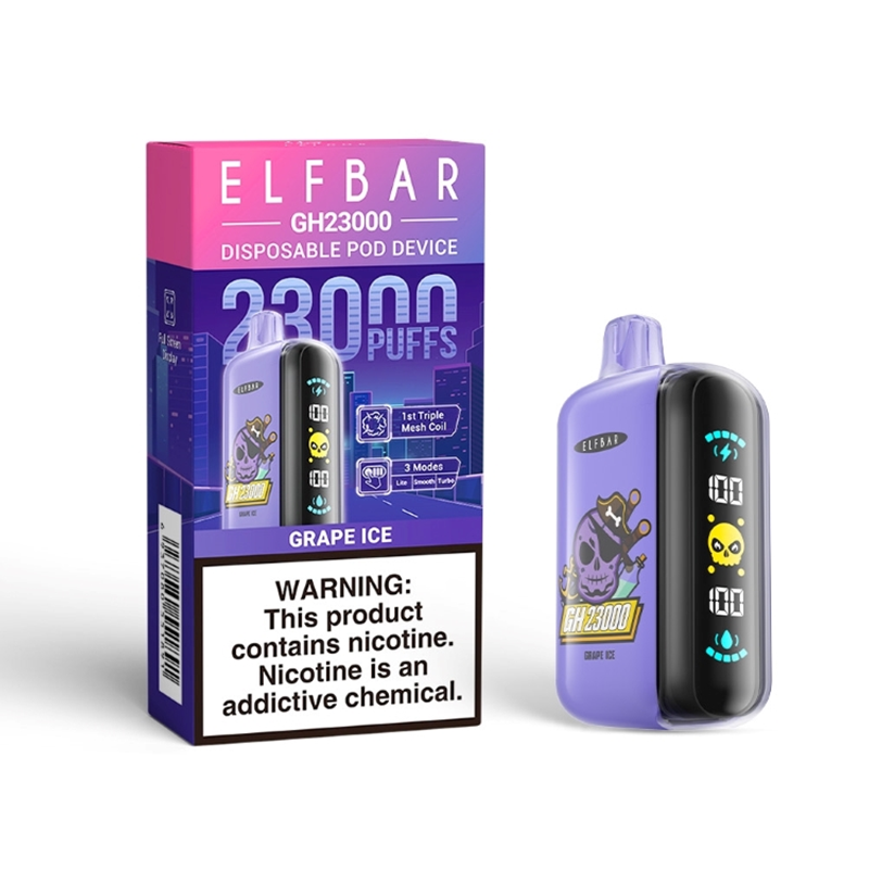 Elf Bar GH23000 Grape Ice Vape - Rechargeable, 50mg Nicotine, 23000 Puffs
