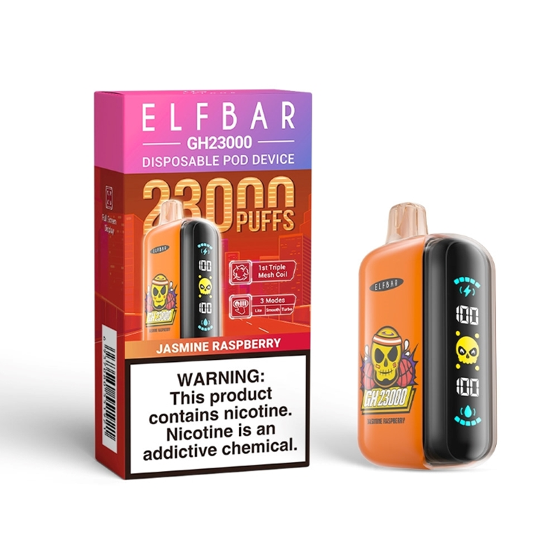 Elf Bar GH23000 Jasmine Raspberry Vape - Rechargeable, 50mg Nicotine, 23000 Puffs