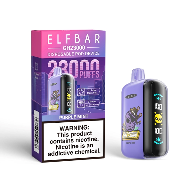 Elf Bar GH23000 Purple Mint Vape - Rechargeable, 50mg Nicotine, 23000 Puffs