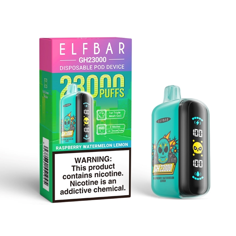 Elf Bar GH23000 Raspberry Watermelon Lemon Vape - Rechargeable, 50mg Nicotine, 23000 Puffs