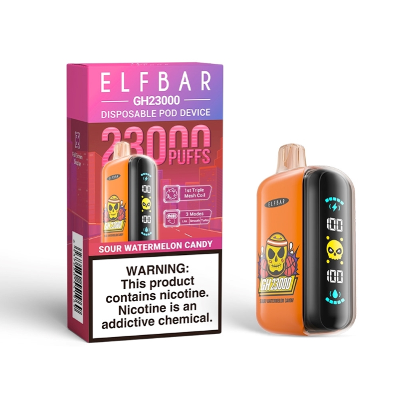 Elf Bar GH23000 Sour Watermelon Candy Vape - Rechargeable, 50mg Nicotine, 23000 Puffs