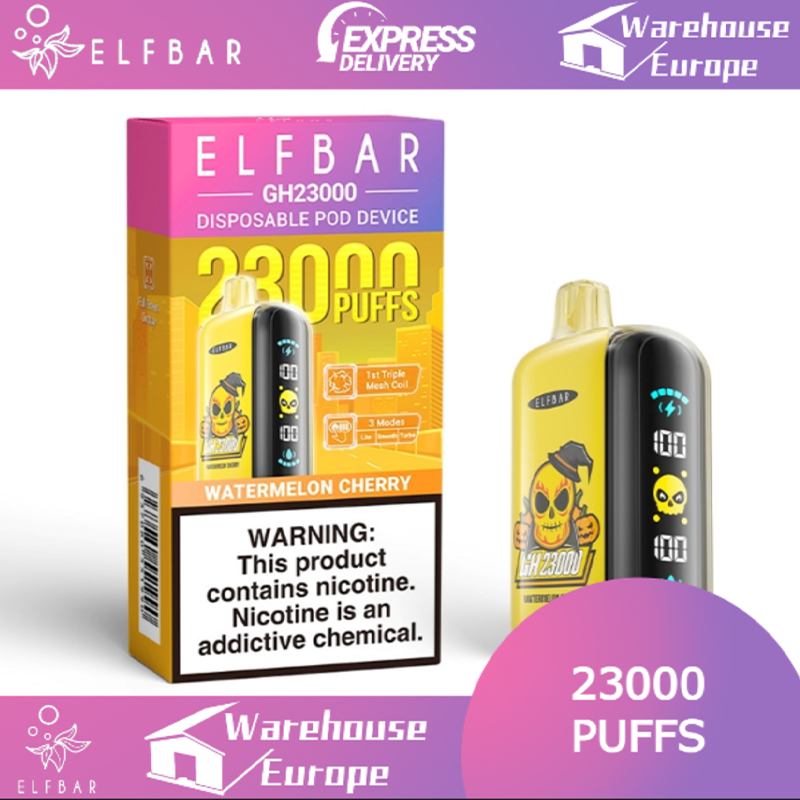 Elf Bar GH23000 Watermelon Cherry Vape - Rechargeable, 50mg Nicotine, 23000 Puffs