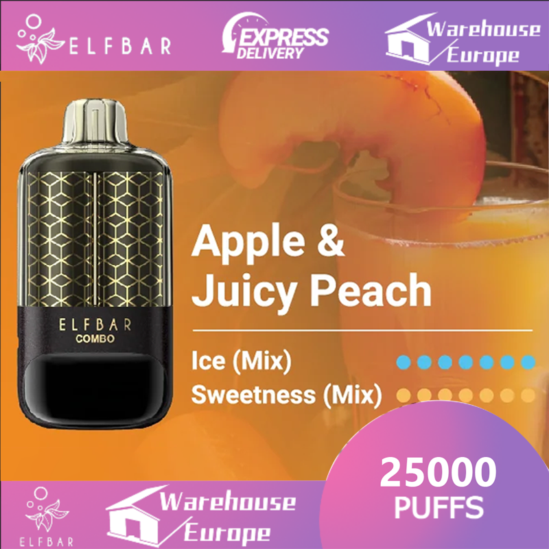 Apple & Juicy Peach Flavor Elfbar Combo 25000