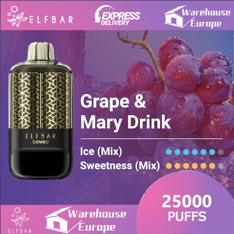 Grape & Mary Drink Flavor Elfbar Combo 25000