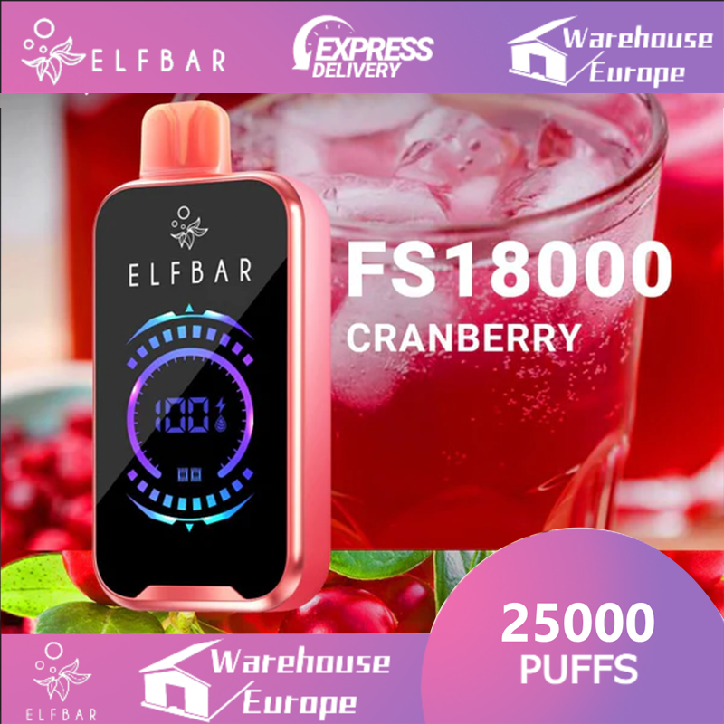 Cranberry ELF BAR FS18000 Vape 800mAh 5% Nic