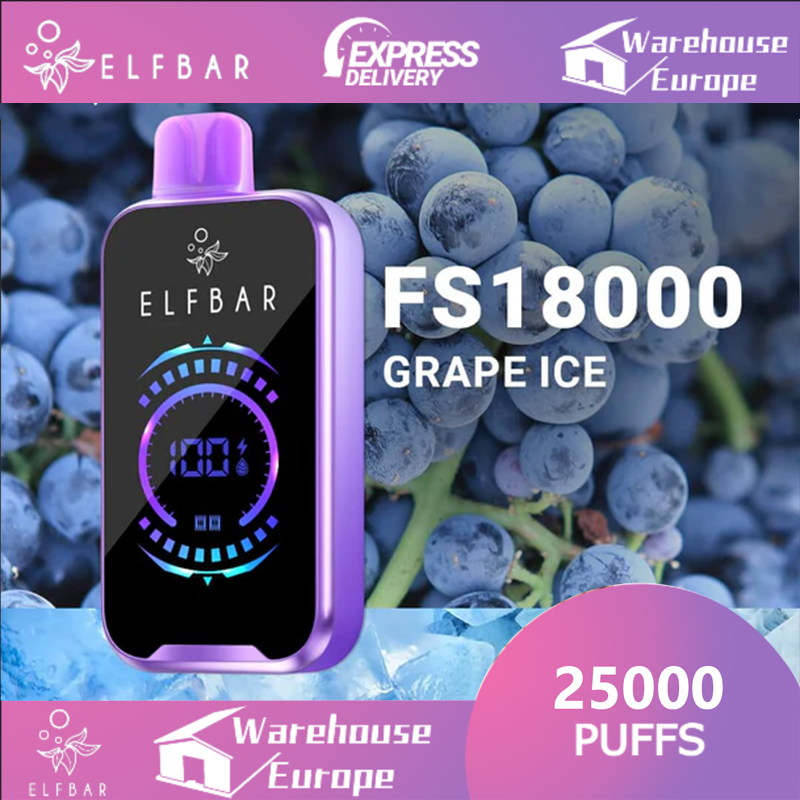 Grape Ice ELF BAR FS18000 Vape 800mAh 5% Nic