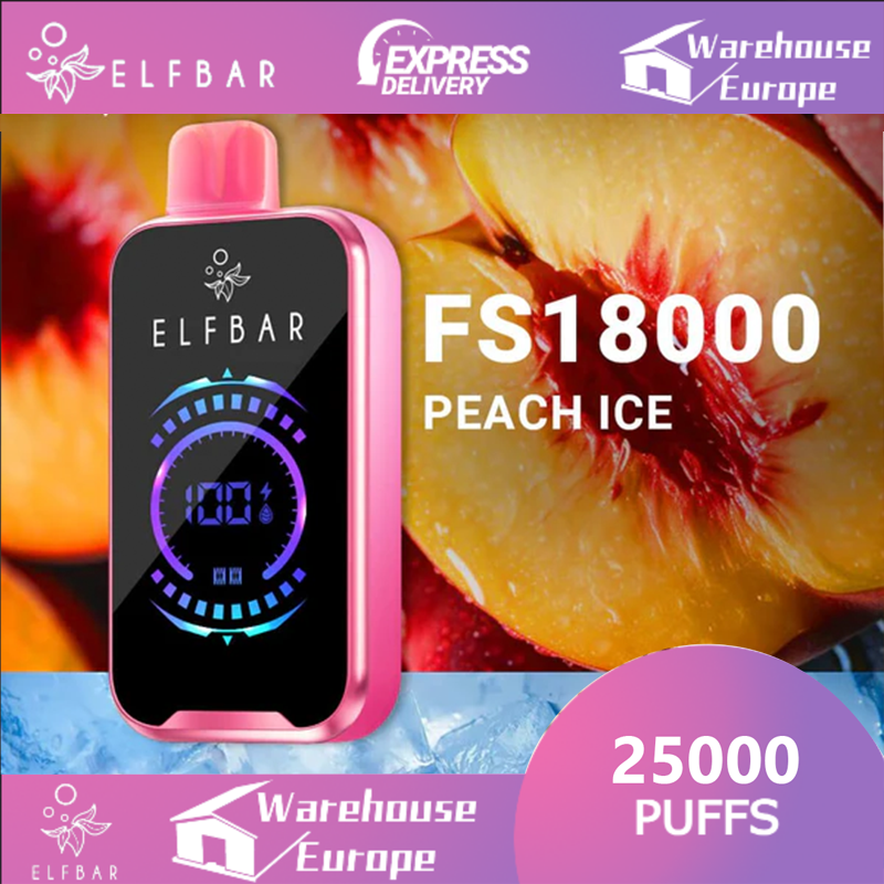Peach Ice ELF BAR FS18000 Vape 800mAh 5% Nic