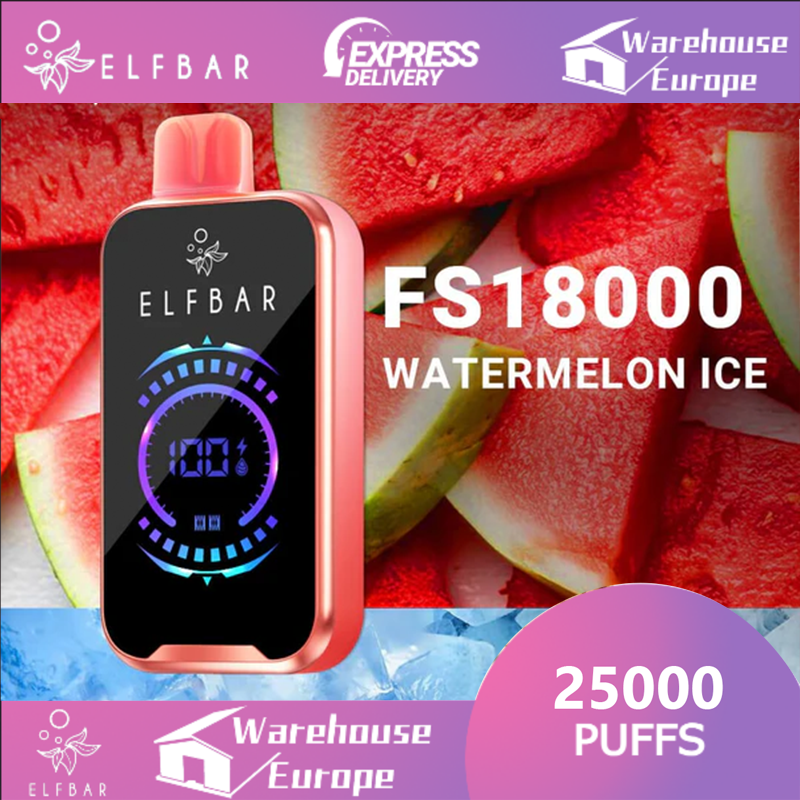 Watermelon Ice ELF BAR FS18000 Vape 800mAh 5% Nic