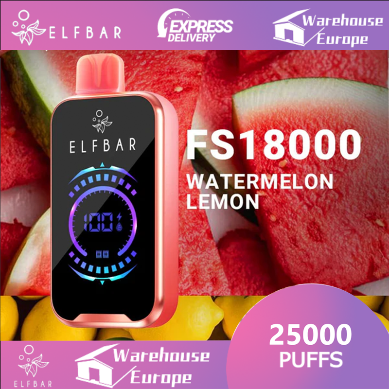 Watermelon Lemon ELF BAR FS18000 Vape 800mAh 5% Nic