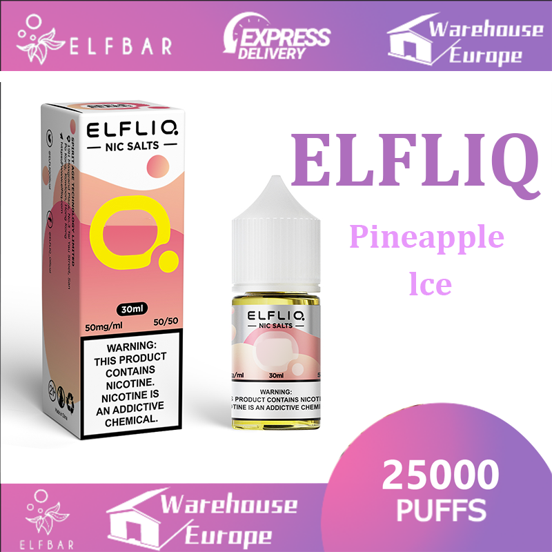 Pineapple lce Elf Bar ELFLIQ Nicotine Salt E-Liquid 10ml Bottles