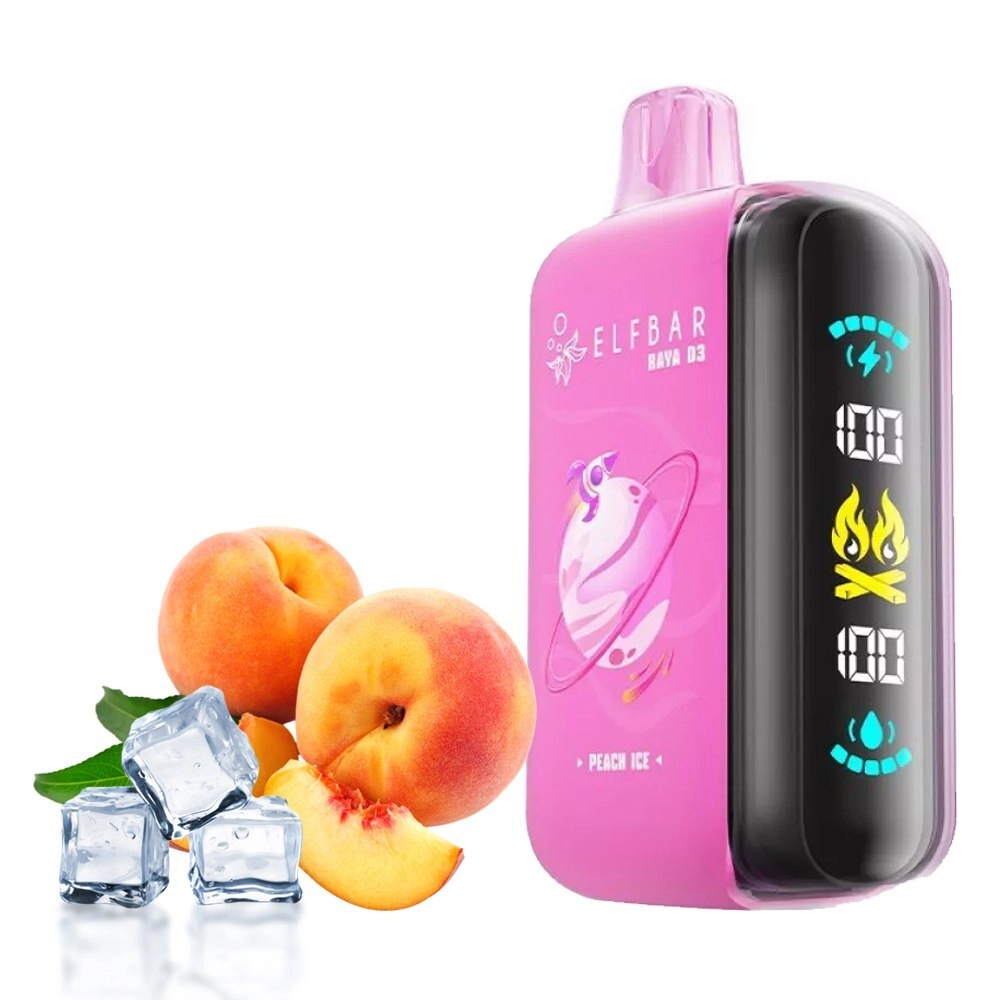 Elf Bar Raya D3 25000 Puff Peach Ice 5% nicotine strength