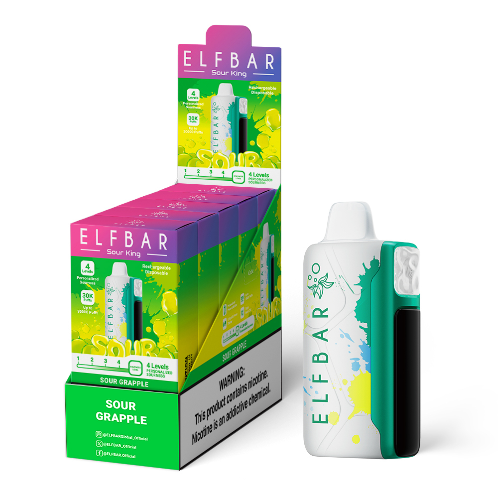 Buy Elfbar Sour King: 30,000 Puffs | 4 Sourness Levels