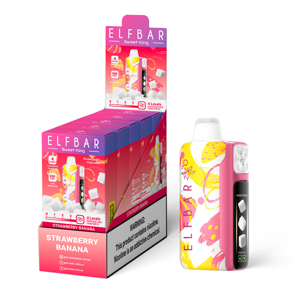 Strawberry Banana Elfbar Sweet King 30000 Puffs | 4 Sweetness Modes