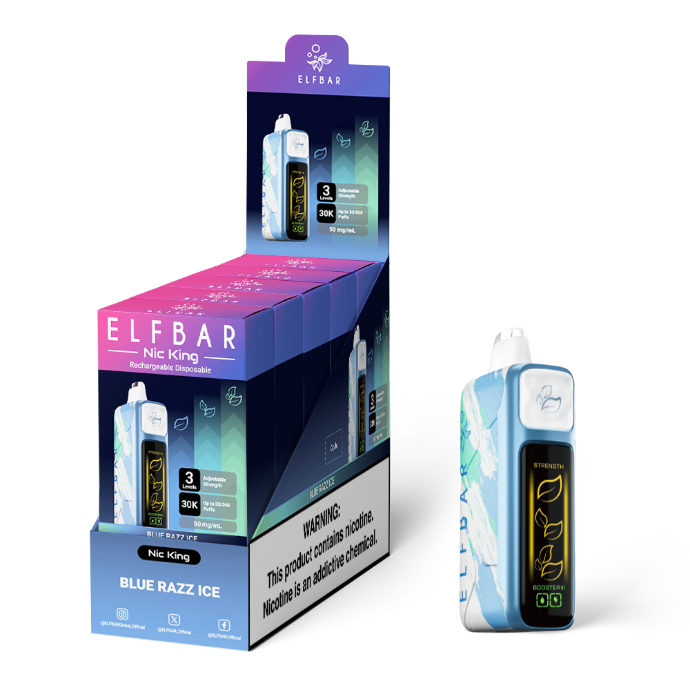 Blue Razz Ice Elfbar NIC King | 30K Puffs & Nicotine Control