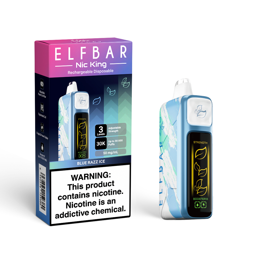 Blue Razz Ice Elfbar NIC King: 30,000 Puffs of Refreshing Flavor