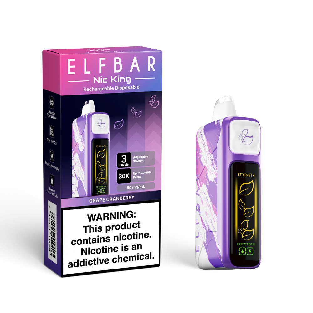 Grape Cranberry Elfbar NIC King | 30,000 Puffs | Rechargeable Vape