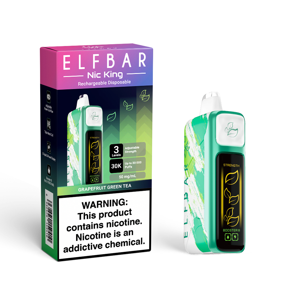 Elfbar NIC King Grapefruit Green Tea | 30K Puffs, 50mg Nicotine
