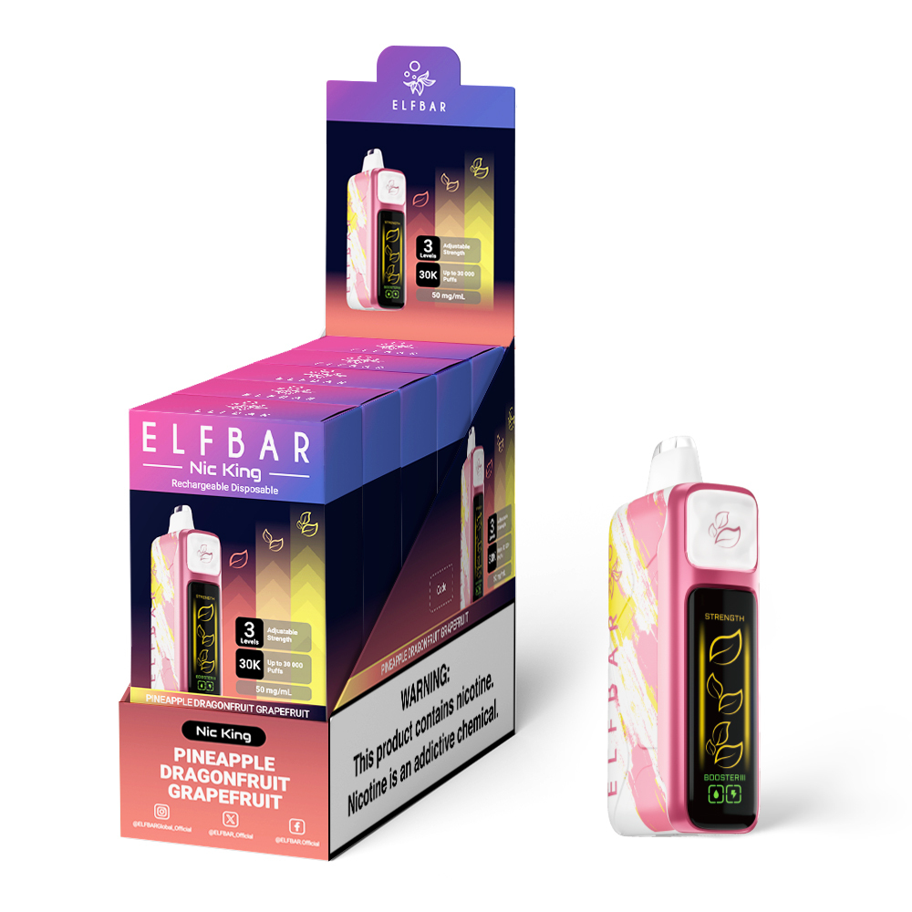 Pineapple Dragonfruit Grapefruit Elfbar NIC King | 30,000 Puffs & Nicotine Control