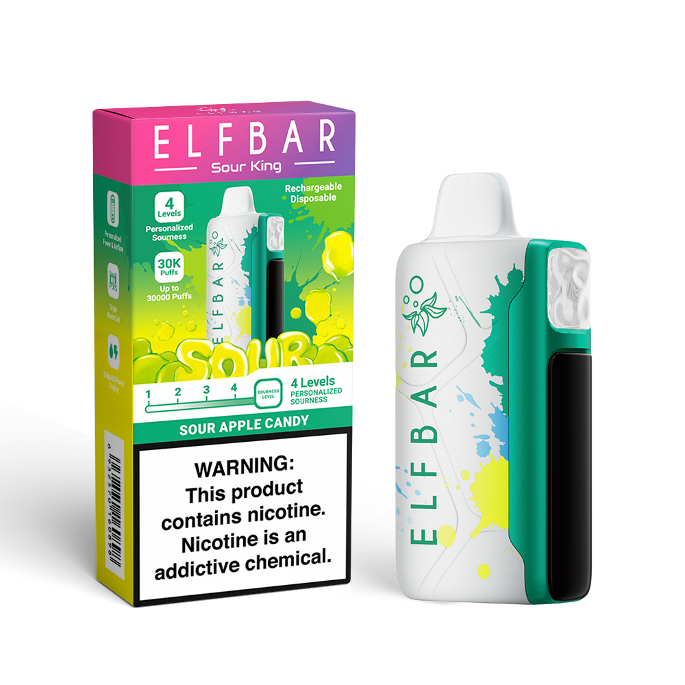 Sour Apple Candy Elfbar Sour King – 30K Puffs, Adjustable Sourness