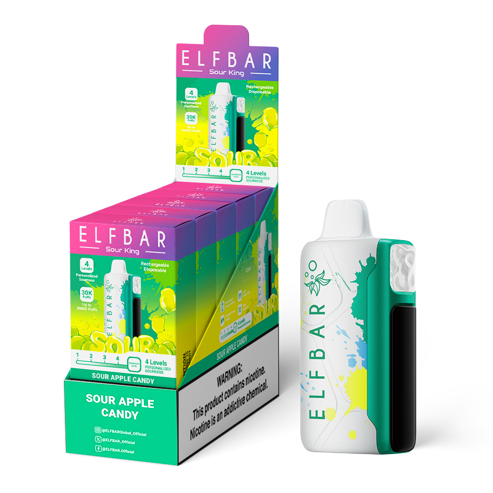Sour Apple Candy Elfbar Sour King – 30K Puffs, Adjustable Sourness