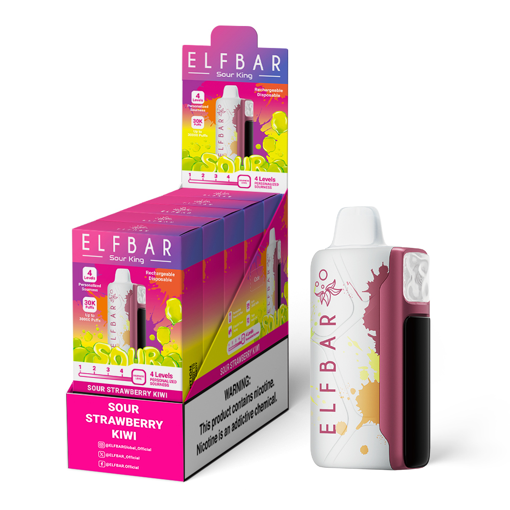 Elfbar Sour King 30K Puffs | Adjustable Sour Strawberry Kiwi Vape