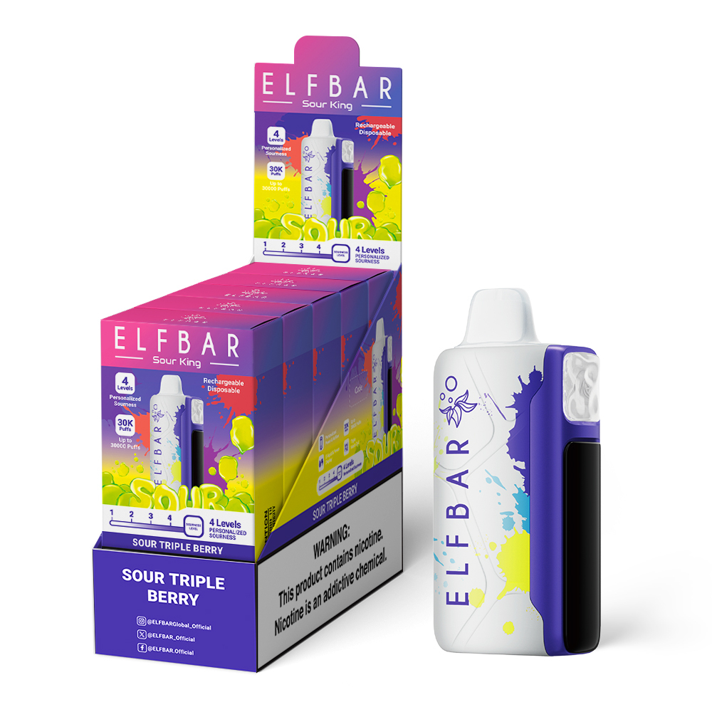  Sour Triple Berry Elfbar Sour King – 30K Puffs, Adjustable Sourness