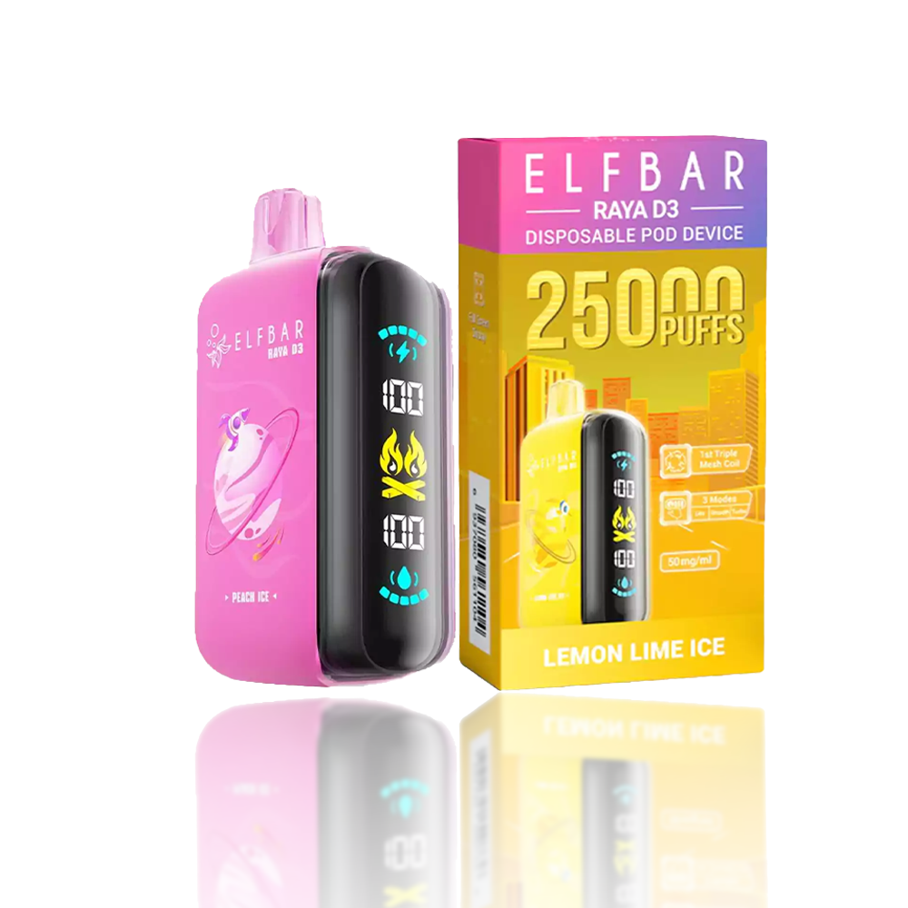 ELF BAR RAYA D3 ( 25000 PUFFS ) DISPOSABLE VAPE – 5%( 50MG )