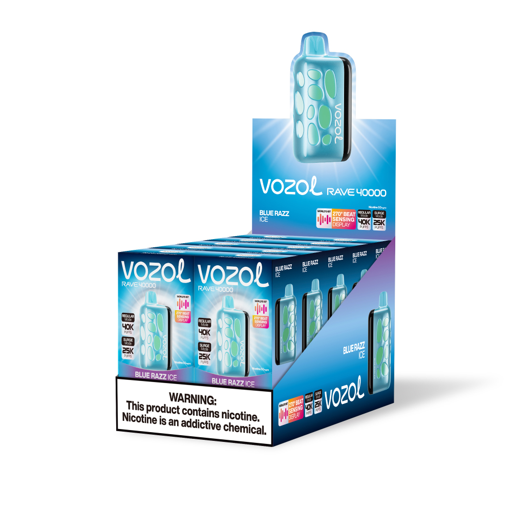 VOZOL Rave 40000 Vape – 270° Glow, 40,000 Puffs, 20 Flavors