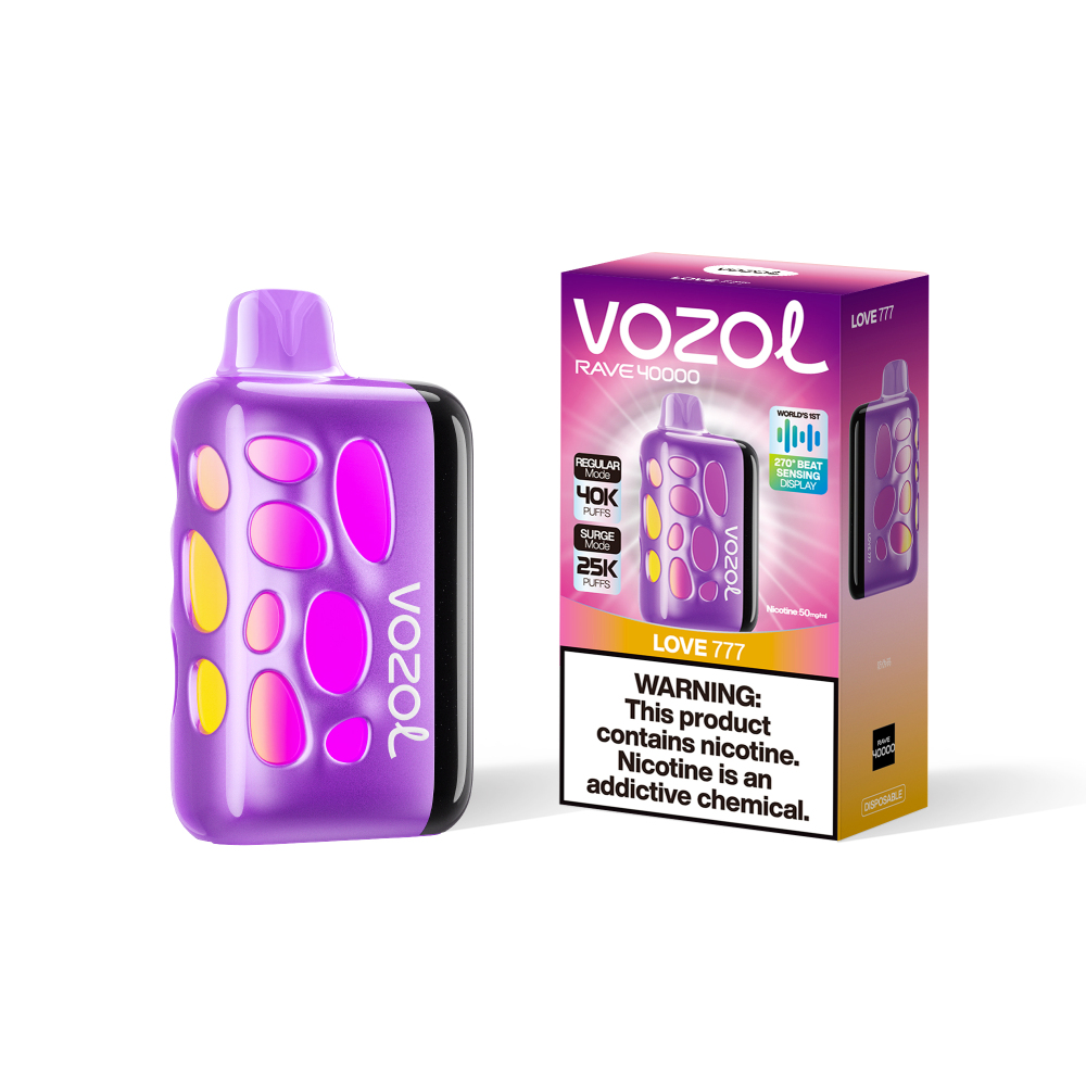 VOZOL Rave 40000 Vape – 270° Glow, 40,000 Puffs, 20 Flavors