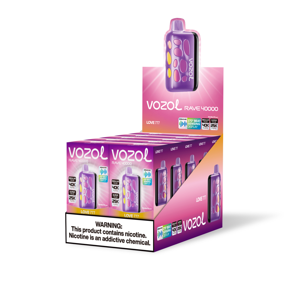 VOZOL Rave 40000 Vape – 270° Glow, 40,000 Puffs, 20 Flavors