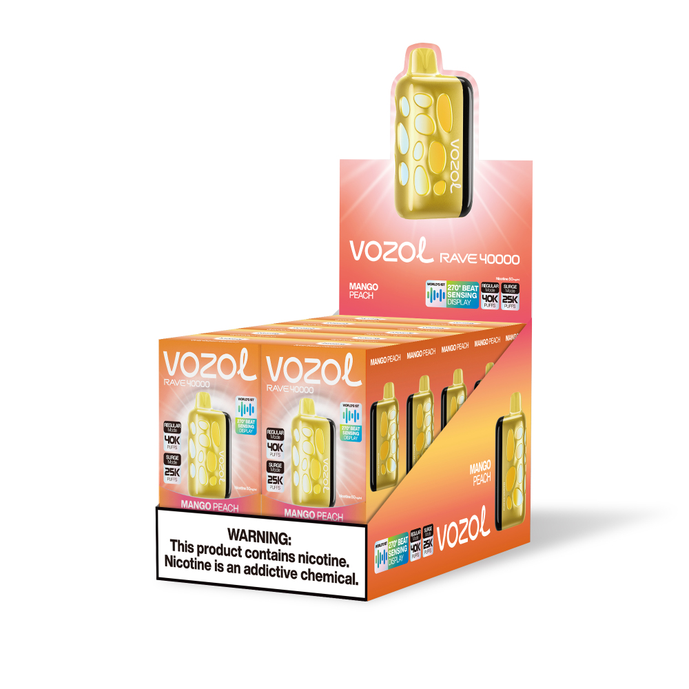 VOZOL Rave 40000 Vape – 270° Glow, 40,000 Puffs, 20 Flavors