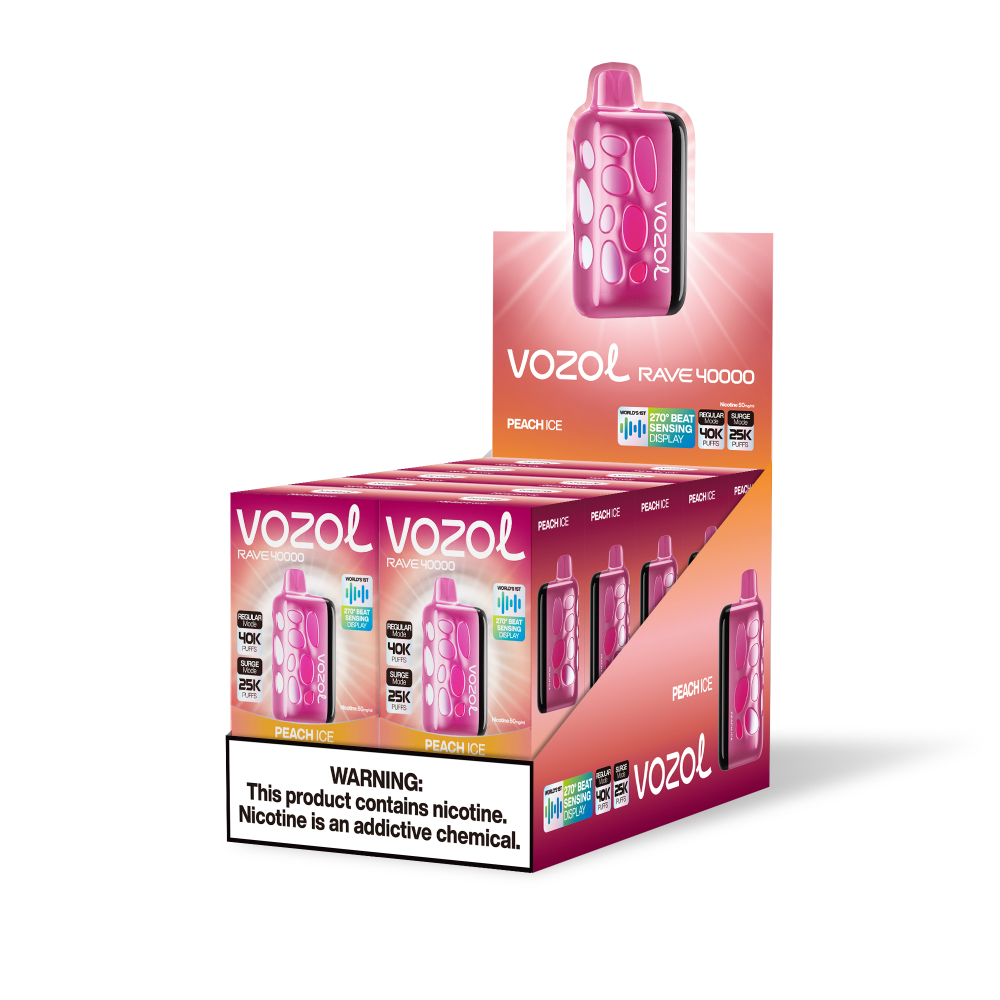 VOZOL Rave 40000 Vape – 270° Glow, 40,000 Puffs, 20 Flavors
