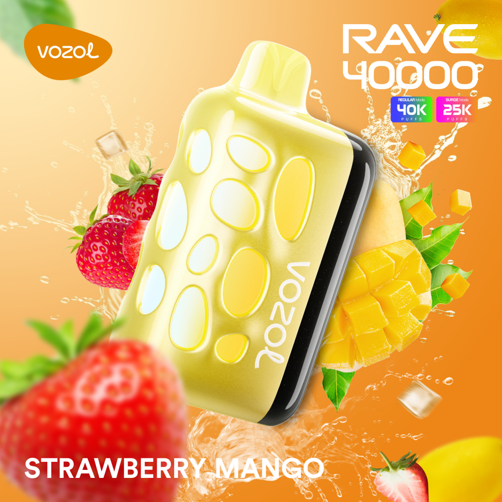 VOZOL Rave 40000 Vape – 270° Glow, 40,000 Puffs, 20 Flavors