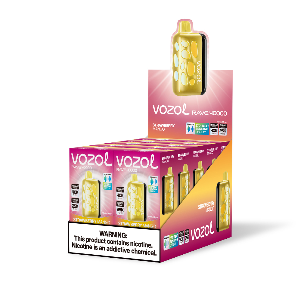VOZOL Rave 40000 Vape – 270° Glow, 40,000 Puffs, 20 Flavors