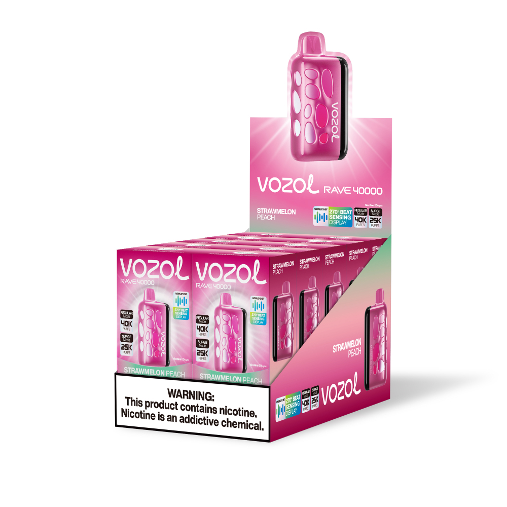 VOZOL Rave 40000 Vape – 270° Glow, 40,000 Puffs, 20 Flavors