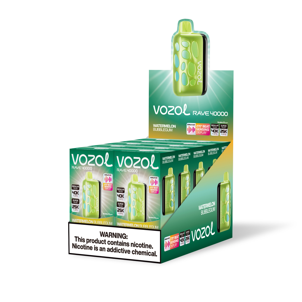 VOZOL Rave 40000 Vape – 270° Glow, 40,000 Puffs, 20 Flavors