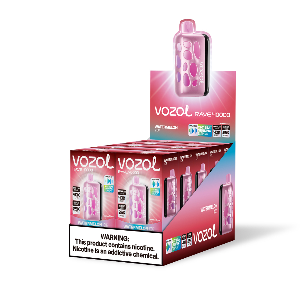 VOZOL Rave 40000 Vape – 270° Glow, 40,000 Puffs, 20 Flavors