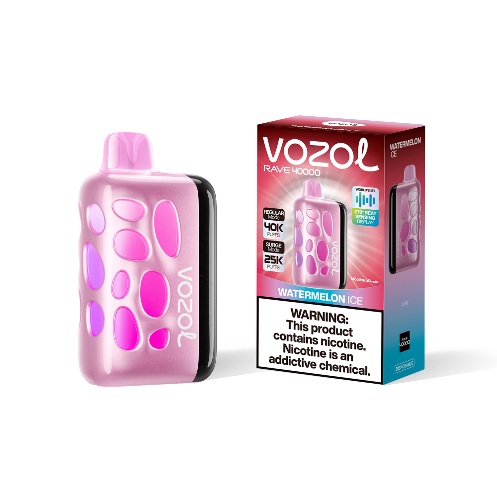 VOZOL Rave 40000 Vape – 270° Glow, 40,000 Puffs, 20 Flavors