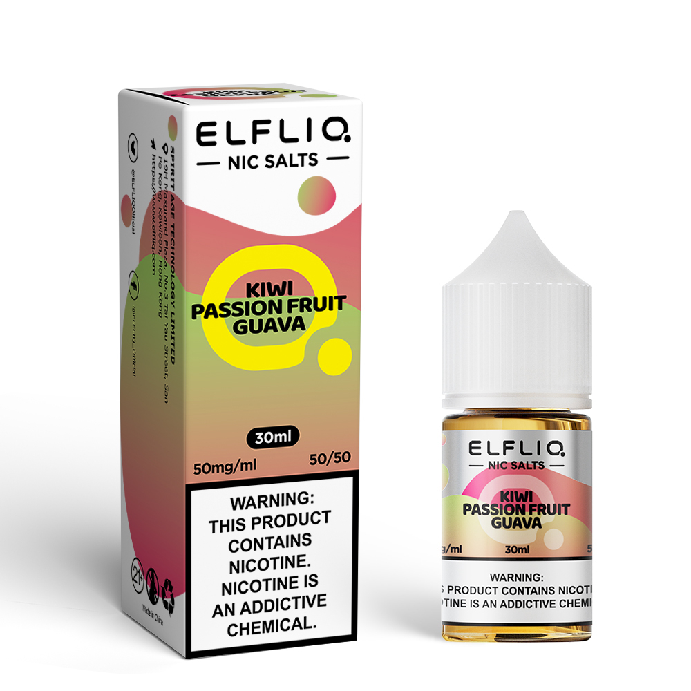 Elf Bar ELFLIQ Nicotine Salt E-Liquid: 20+ Flavors, 30ml Bottles 5% Box