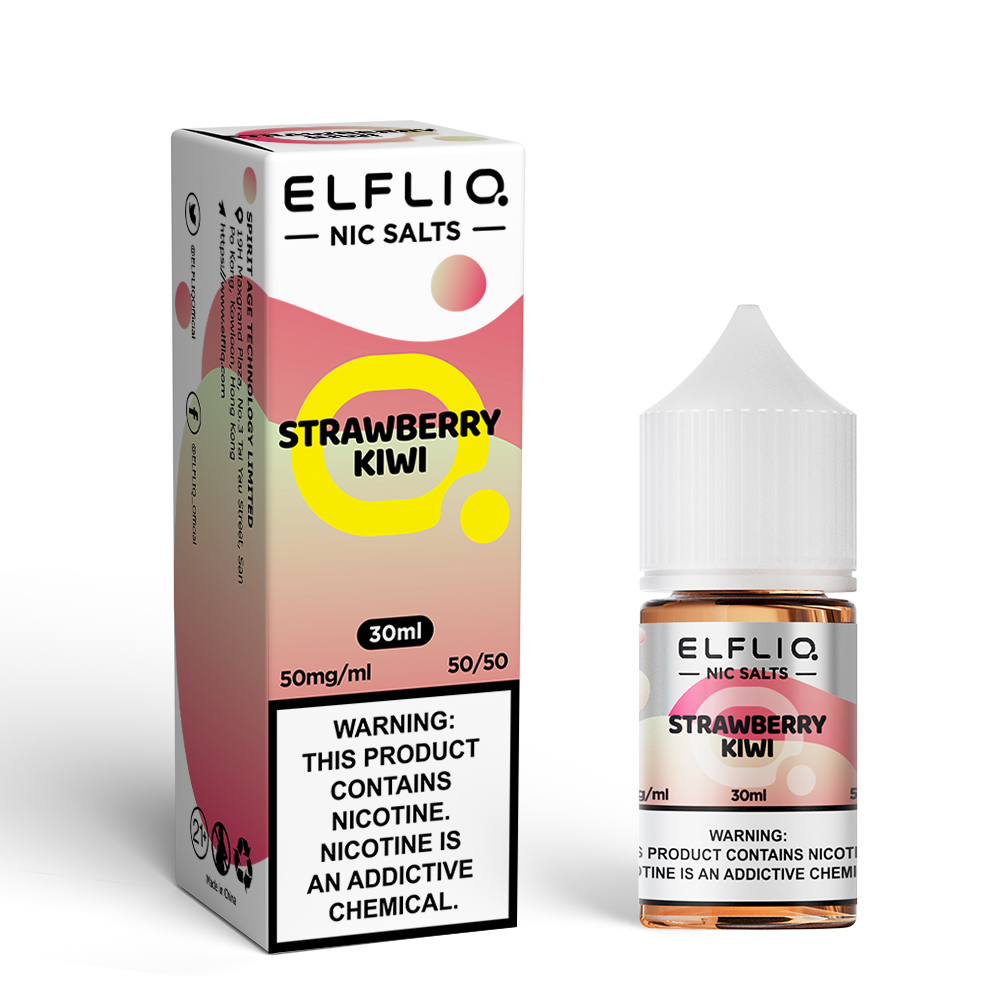 Elf Bar ELFLIQ Nicotine Salt E-Liquid: 20+ Flavors, 30ml Bottles 5% Box