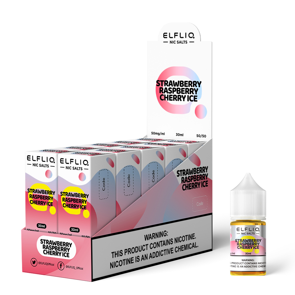 Elf Bar ELFLIQ Nicotine Salt E-Liquid: 20+ Flavors, 30ml Bottles 5% Box