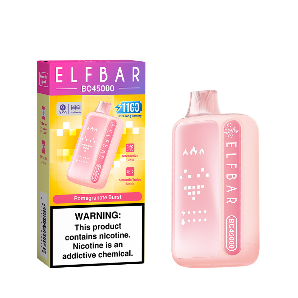 Elfbar BC45000 Vape – 45,000 Puffs, Dual Vapor, Interactive Glow & Bold Flavors
