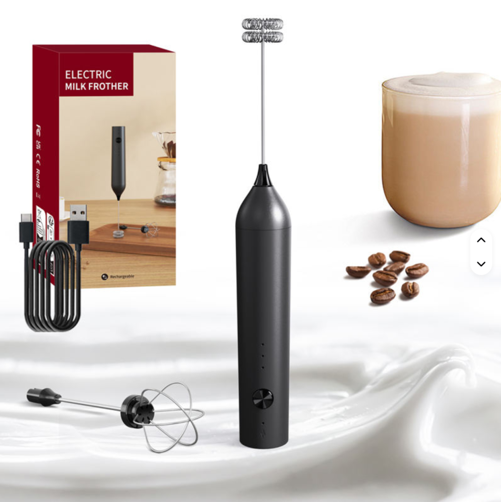 Portable Rechargeable Milk Frother Handheld Milk Frother Handheld Electric Milk Frother