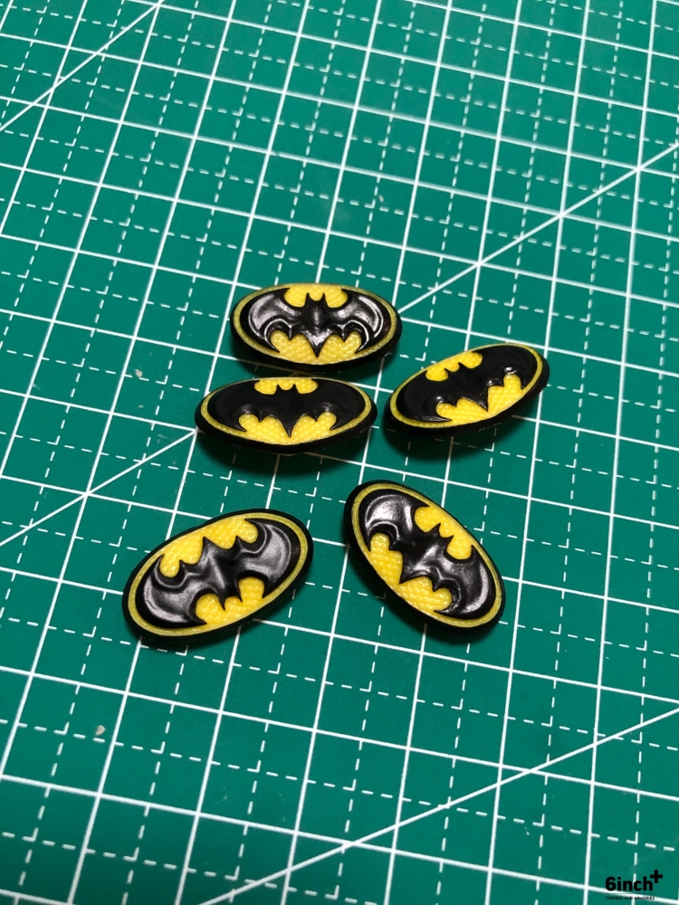 batman logo painted.