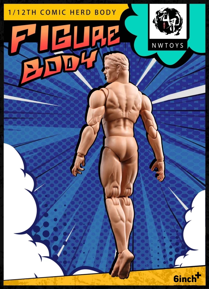 nwtoys 1:12 super movable strong male vegetarian body painting male body model