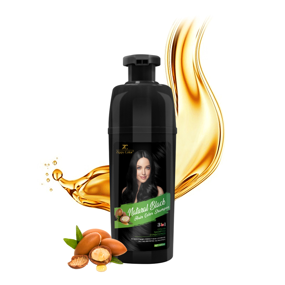 Zippy Color 3 in 1 Argan Oil Hair Dye Shampoo-Black,Zippy Color Hair Dye Shampoo - Wholesale Hair Care Manufacturer,Guangdong Mingli Biomedical Technology Co., Ltd.
