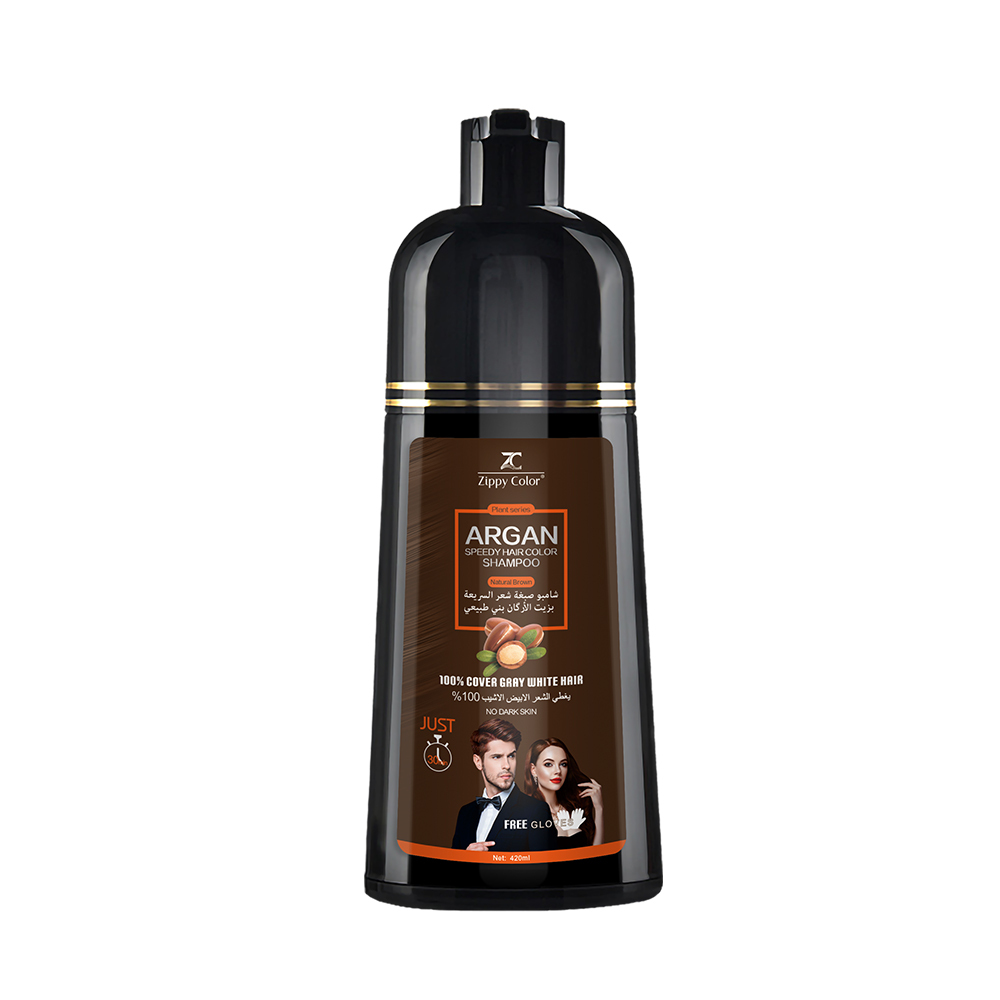 Zippy Color Argan Speedy Hair Color Shampoo - Natural Brown - Fast & Nourishing Hair Dye Shampoo,Zippy Color Hair Dye Shampoo - Hair Care Manufacturer,Guangdong Mingli Biomedical Technology Co., Ltd.