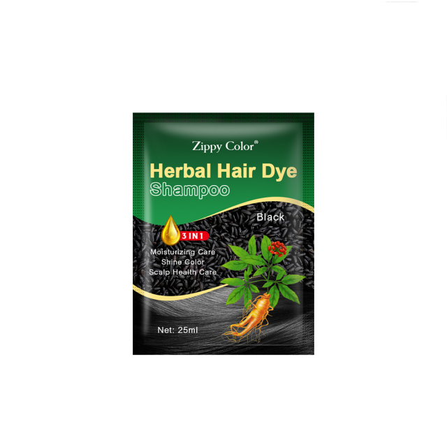 Zippy Color Ginseng Black Hair Shampoo,Ginseng Hair Dye Shampoo | Ammonia-Free Hair Color by Mingli Factory,Guangdong Mingli Biomedical Technology Co., Ltd.