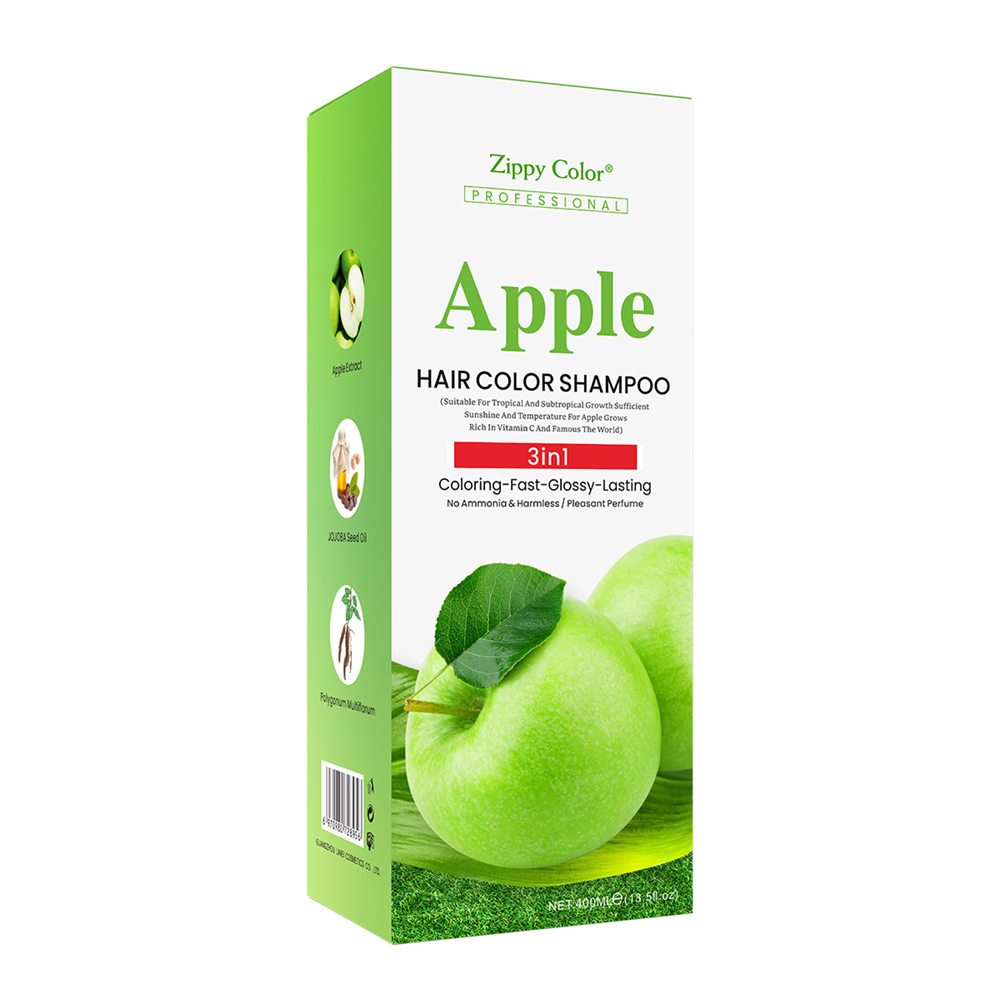 Zippy Color Apple Black Hair Shampoo,Zippy Color 3 in 1 Argan Oil Hair Dye Shampoo-Black,Guangdong Mingli Biomedical Technology Co., Ltd.