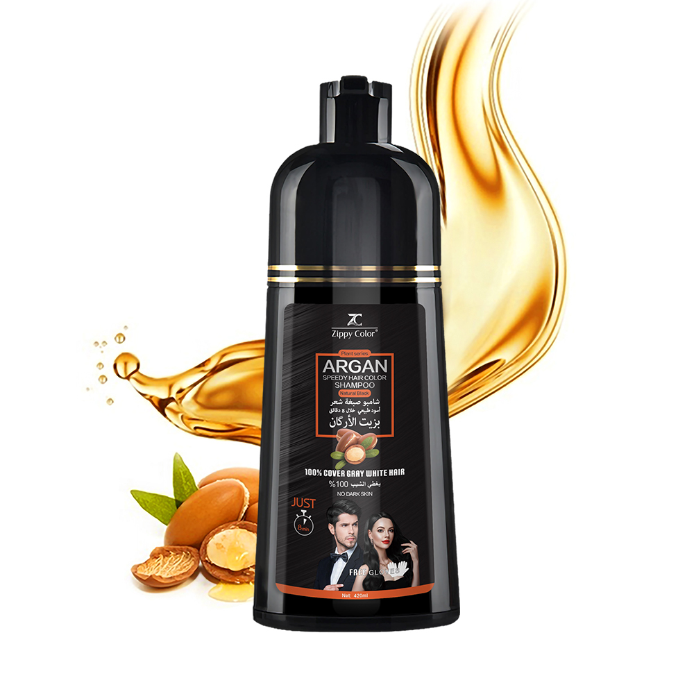 Zippy Color Argan Speedy Hair Color Shampoo-Natural Black,Zippy Color Hair Dye Shampoo - Wholesale Hair Care Manufacturer,Guangdong Mingli Biomedical Technology Co., Ltd.